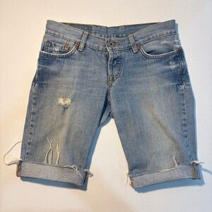 Lucky Brand Light Blue Distressed Jean Shorts Size 2